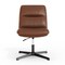 Merrick Lane Biel Mid-Back Height-Adjustable Stationary Armless Swivel Office Chair - Padded Upholstered Back and Seat, Strong Frame